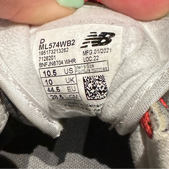 New Balance 574 castlerock gray black sneakers size 10.5 - Picture 8 of 8